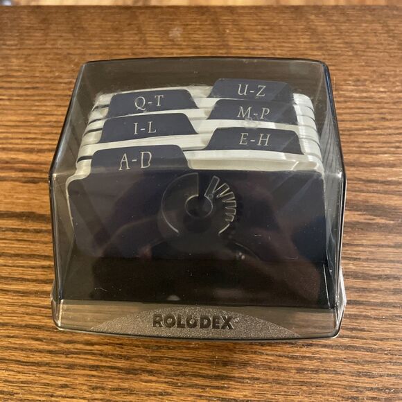 VTG Rolodex S300C Petite Covered Card File Organizer w/ Dividers & Blank Cards - Picture 1 of 5